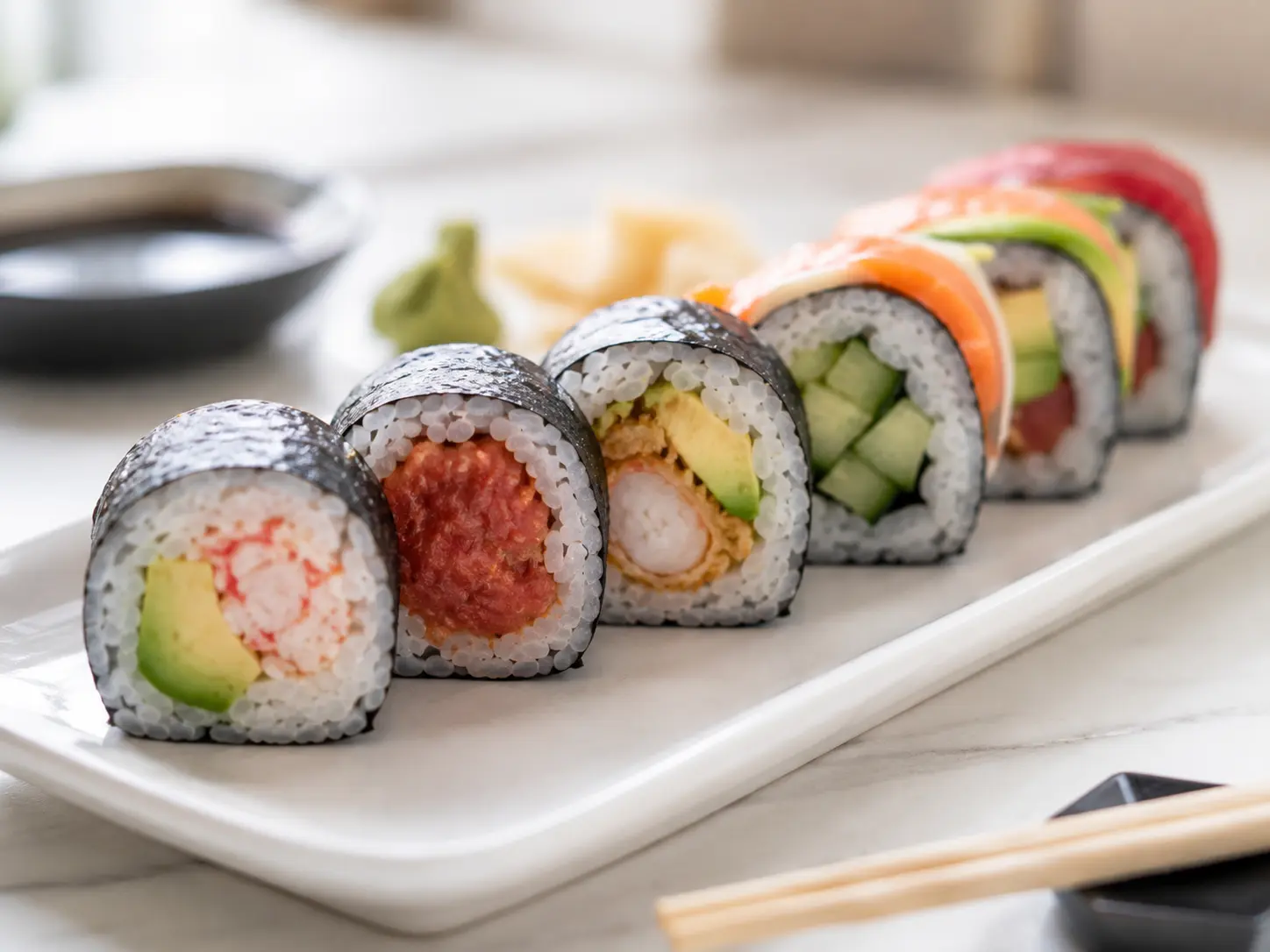 Classic Rolls at Speedy Snack sushi restaurant Washington DC